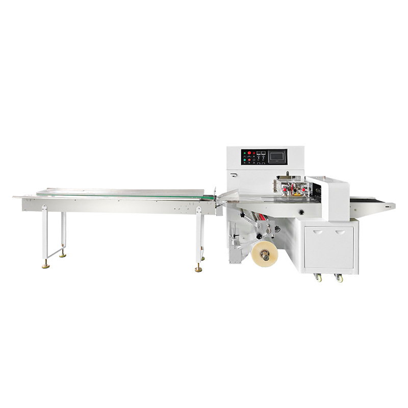 Máquina de envasado tipo almohada totalmente automática para verduras, frutas, ferretería, pan, pasteles de luna, máquina de embolsado para alimentos, juguetes y galletas.