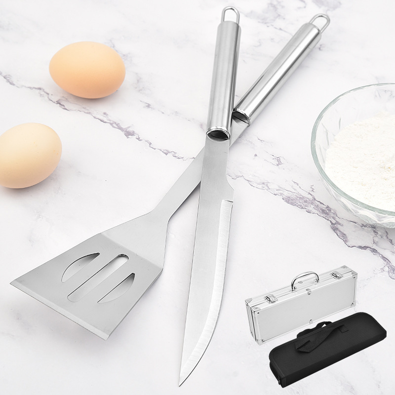 5 piezas de parrilla de acero inoxidable al aire libre parrilla de barbacoa portátil conjunto de herramientas de parrilla de parrilla