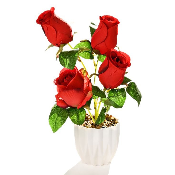 Flores falsas estilo pastoral rosa bonsai simulación flor de moda decoración creativa plantación verde artificial simulación maceta image 6