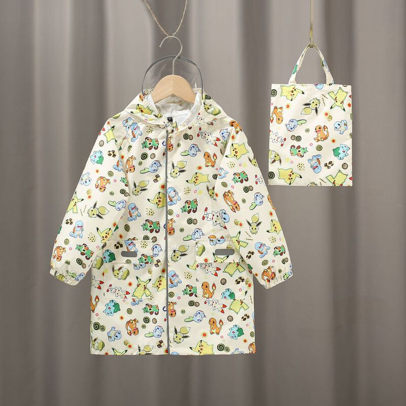 High-Quality Children's Raincoat with School Bag for Male and Female Babies and Toddlers One-Piece Long Waterproof, Windproof and Snowproof Poncho