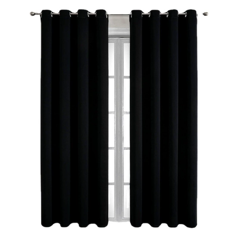 Черные шелковые высокоточные затененные шторы трансграничные однотонные ткани Внешняя торговля трансграничная готовая продукция оптом шторы физическое затенение