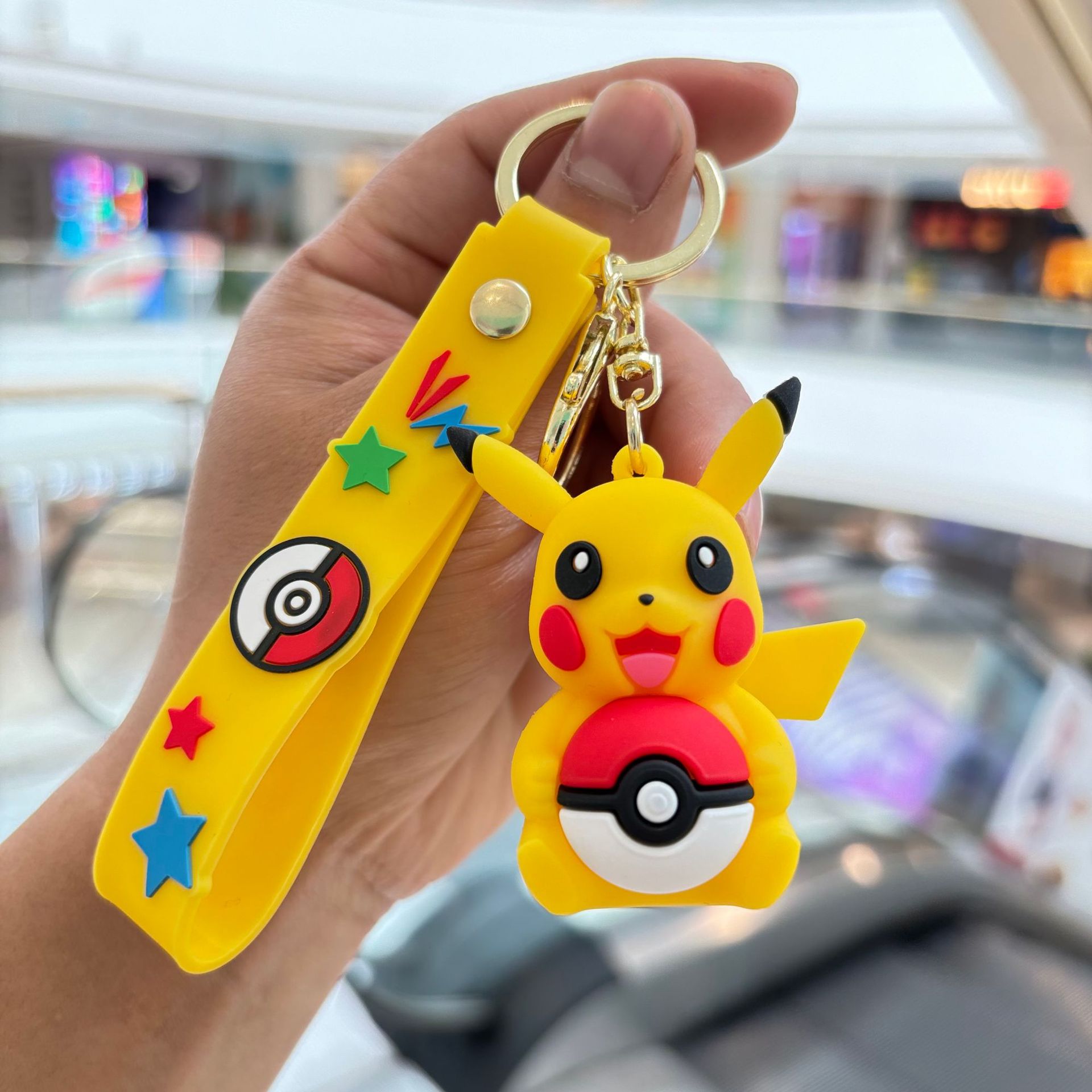 Cartoon Pikachu llavero colgante Pokémon colgante bolso de automóvil llavero PVC muñeca