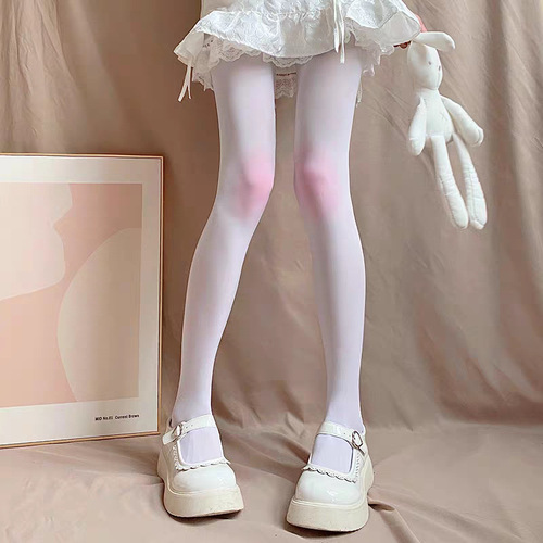 Blush gradient stockings white silk sexy cute creative pure desire soft girl teenage cross-dressing JK base socks internet celebrity beautiful legs