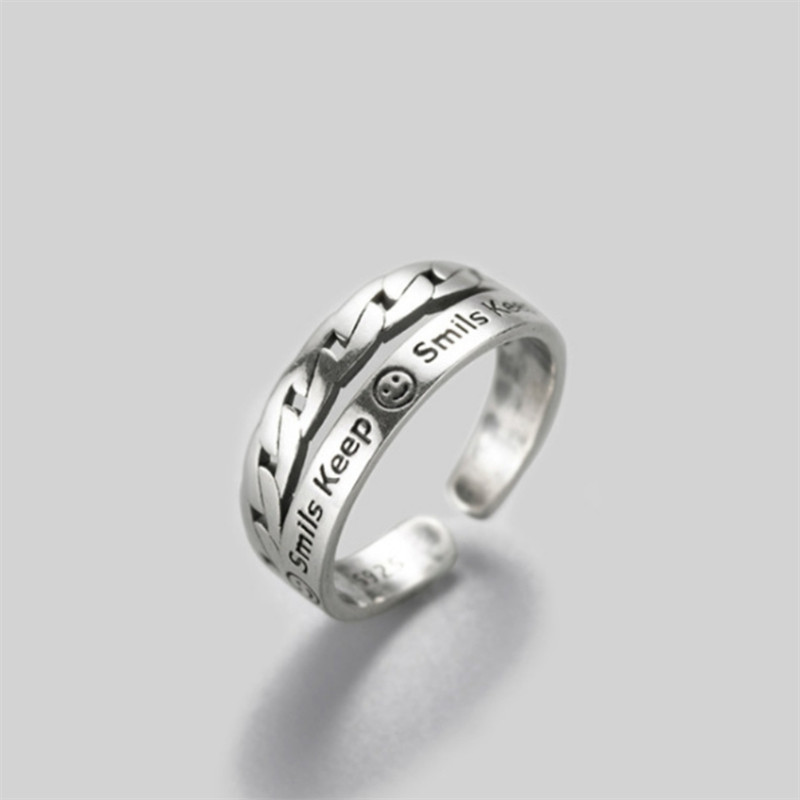 Punk retro apenado flor en forma de serpiente anillo de la estrella personalidad de alto sentido plata tailandesa Hipster anillo de entrega de una sola pieza femenina