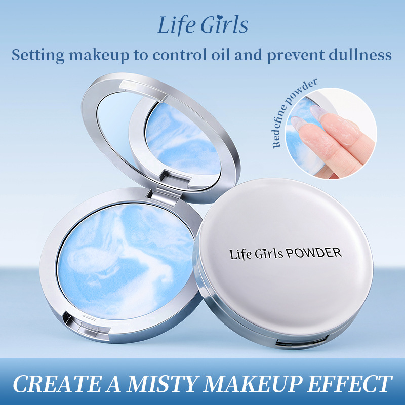 Life Girls polvo de maquillaje ligero y suave, polvo de maquillaje duradero, polvo de maquillaje impermeable, polvo de maquillaje transfronterizo