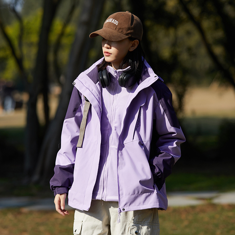 New Style Charge Clothes Jacket Men's and Women's Same Style Three-in-One Detachable Two-Piece Set fleece-lined Thickened Trendy Brand Mountaineering Suit New Style Charge Clothes Jacket Men's and Women's Same Style Three-in-One Detachable Two-Piece Set fleece-lined Thickened Trendy Brand Mountaineering Suit