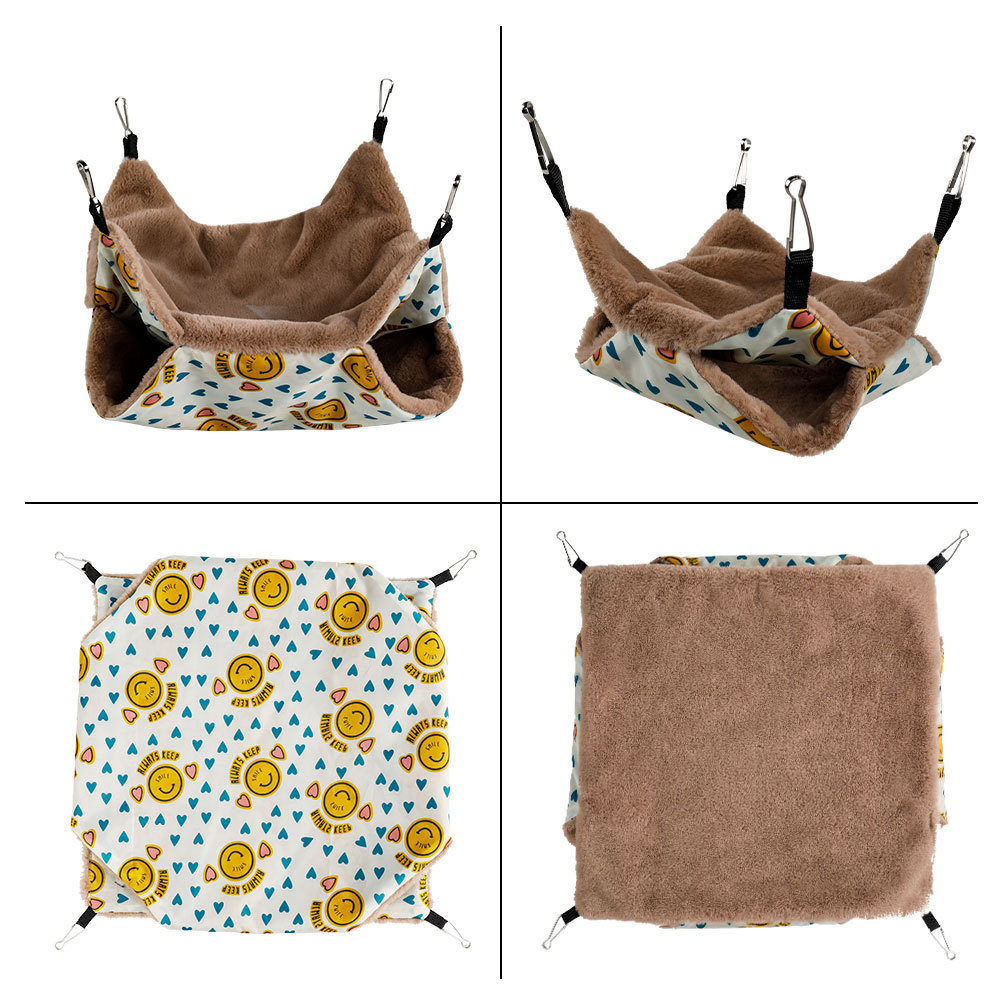 Transfronterizo popular pequeña mascota hamaca ardilla miel bolsa saco de dormir hámster colgando de doble capa caliente nido mascota hamaca