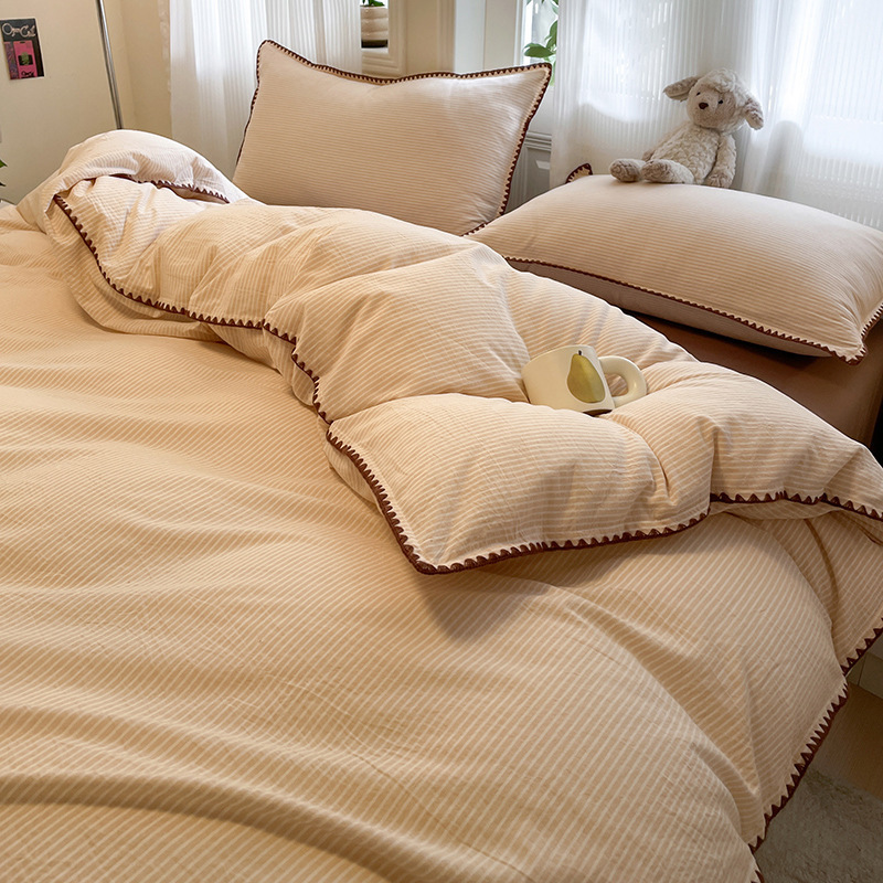 Duvet Cover Set Pure Cotton Bedding Four Piece Set Washed Cotton_voghion.com