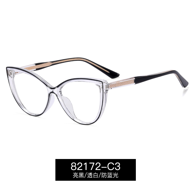 82172 transfronterizos gafas anti-luz azul gafas de miopía TR90 marcos de gafas en marcos de gafas de gato de moda