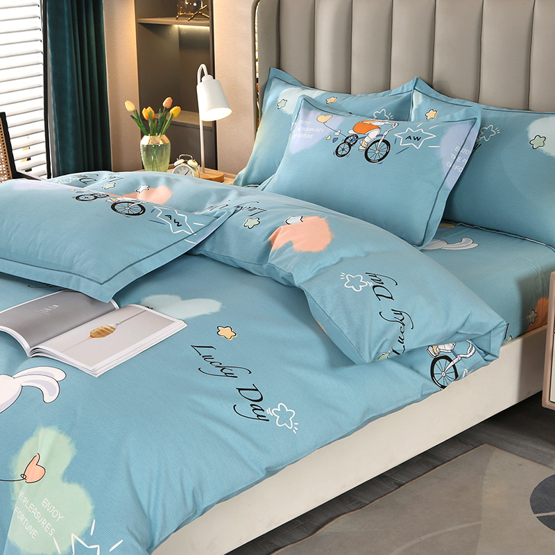 Algodón grueso molido cuatro piezas de sábanas cubiertas de ropa de cama de grado madre y bebé cuatro temporadas de tres piezas de algodón