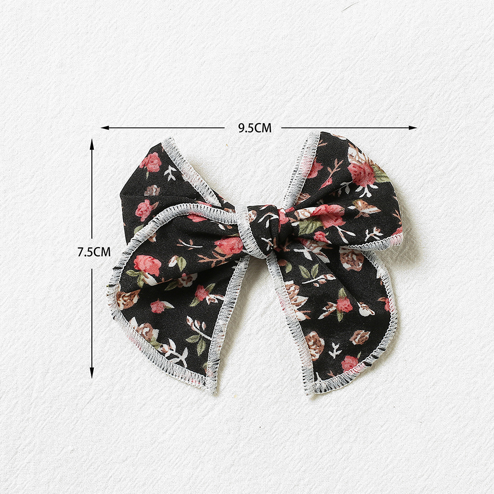 Europäische und amerikanische 2022 Herbst neue Haarschmuck Kinder Haarspange Baby Blumenstoff Schmetterlingsclip Baby Seitenclip Großhandel_voghion.com