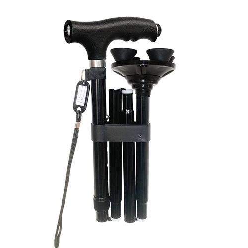 Amazon Collapsible Elderly Walking Stick Extendable Hiking Four-legged Portable Non-slip Senior Walking Aid