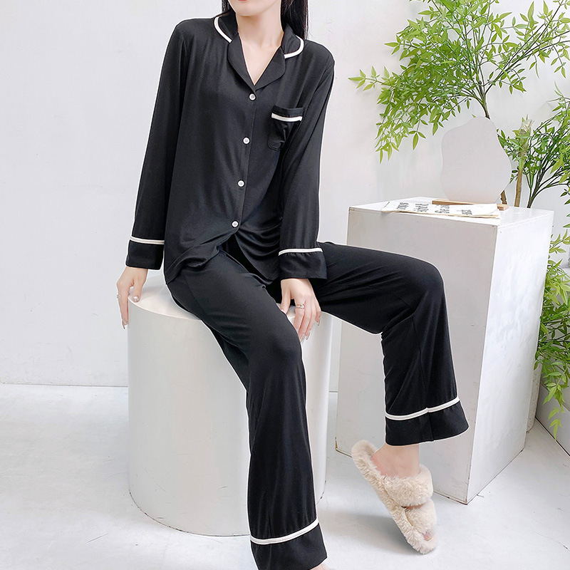 2023 New Arrival Pajamas Women's Four Seasons Long Sleeve Trousers Modal Suit Loose Large Size Cardigan Home Clothes 2023 New Arrival Pajamas Women's Four Seasons Long Sleeve Trousers Modal Suit Loose Large Size Cardigan Home Clothes