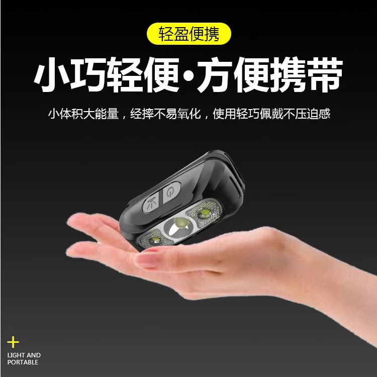 2024 nuevo faro de pesca súper brillante y ultraligero, larga duración de la batería, luz de sensor de pesca nocturna montada en la cabeza LED