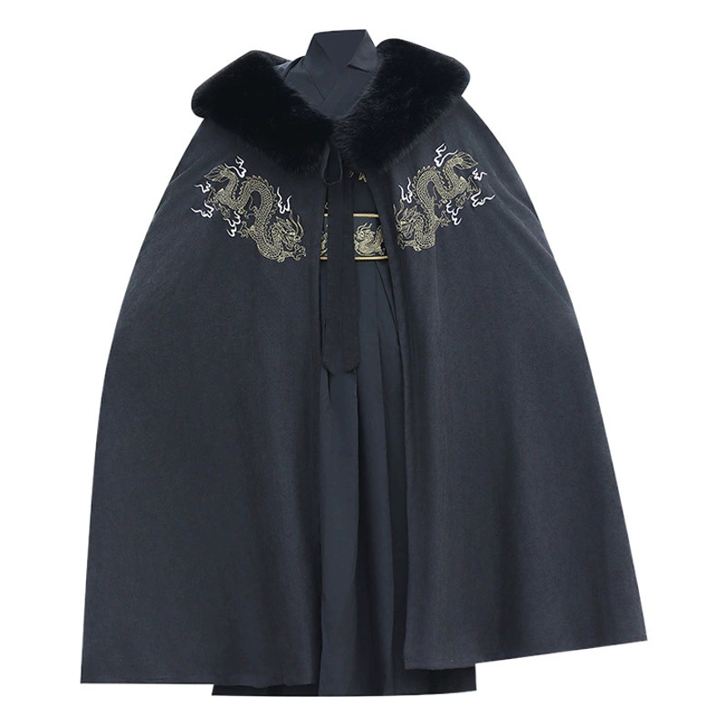 Оригинальный Зимний новый искусственный мех лисы с воротником большого размера из меха лисы Hanfu, античный плащ с флисовой подкладкой