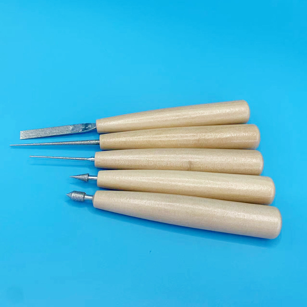 木柄锉刀珠宝锉DIY饰品手工工具扩孔钻珍珠串珠文玩磨针型锉