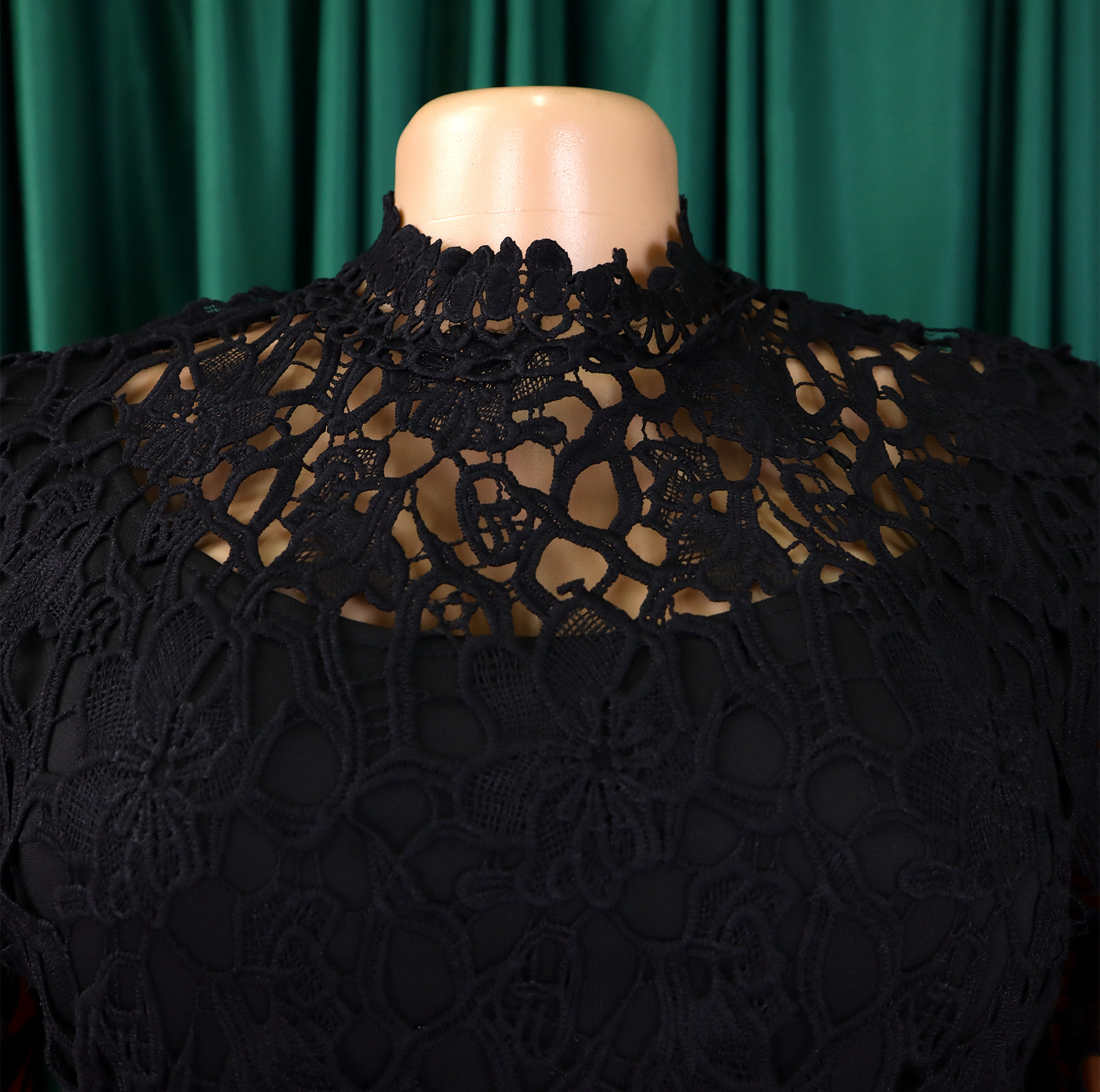 546g Weight Short Sleeve Sleeve Length Polyester Fabric Type High Waist Waist Line Jumpsuits Pants Type Daily Occasion Loose Fit Type Solid Color Pattern Summer Season Women's Gender Lace Design Casual Style Women's Daily Casual Solid Color Lace Jumpsuits 13