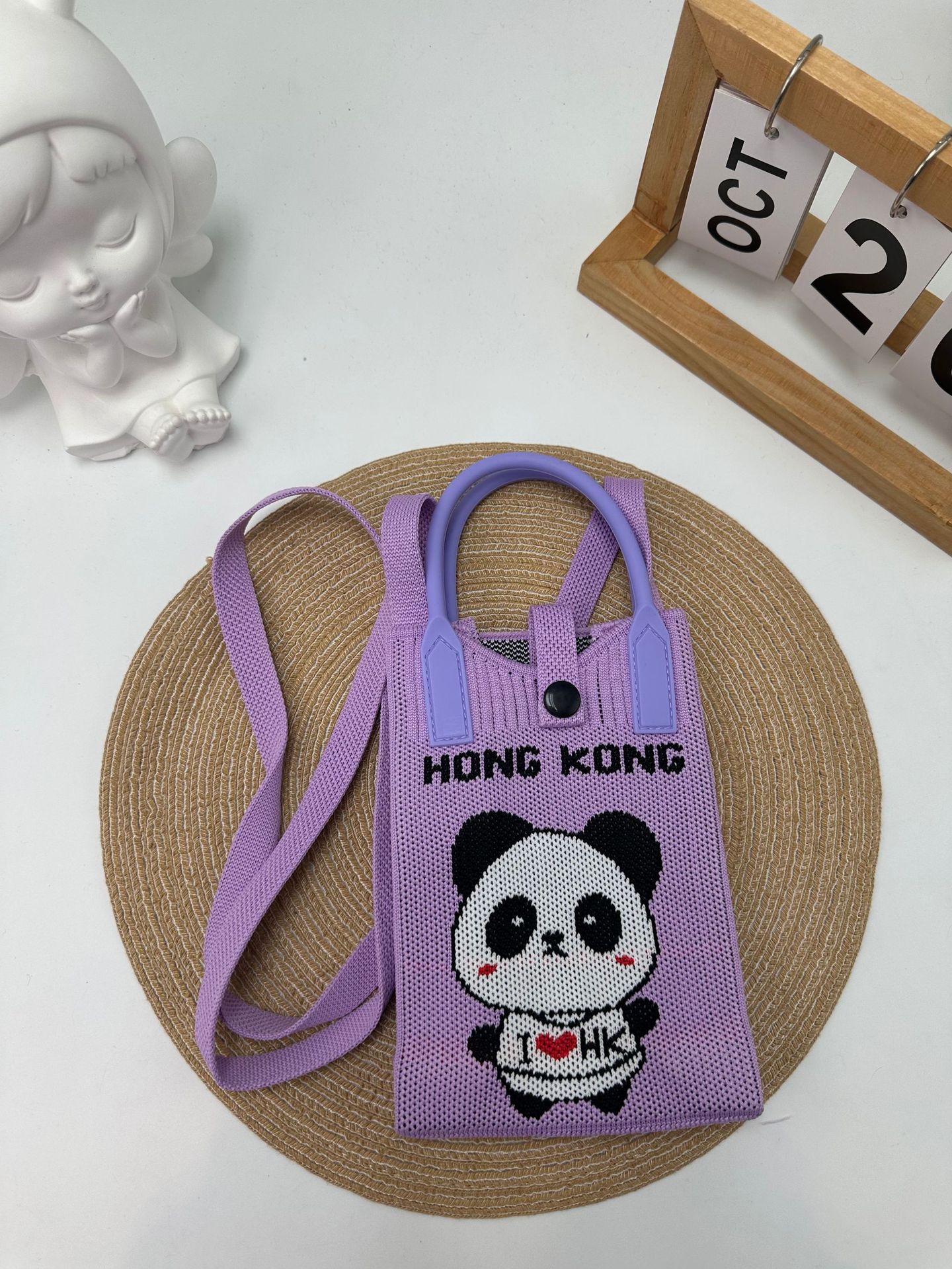 Cartoon Graphic Knit Compact Phone Crossbody Bag 83