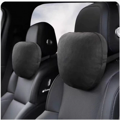 Headrest — Vehicle Headrest Suede Car - suede-black-two-pack