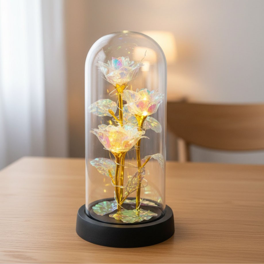 3 flores doradas de flores eternas regalos del Día de la Madre Qiuxi decorativos de mesa ramo de flores regalos del Día de San Valentín transfronterizos