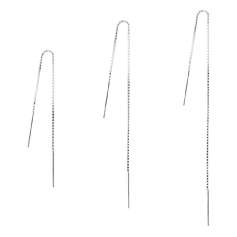 Cross-Border Hot-Selling Ear Wire for Women, Simple Style, Extra-Long Ear Chain, Korean and Japanese Style Earrings, Tassel Pure Silver Earrings