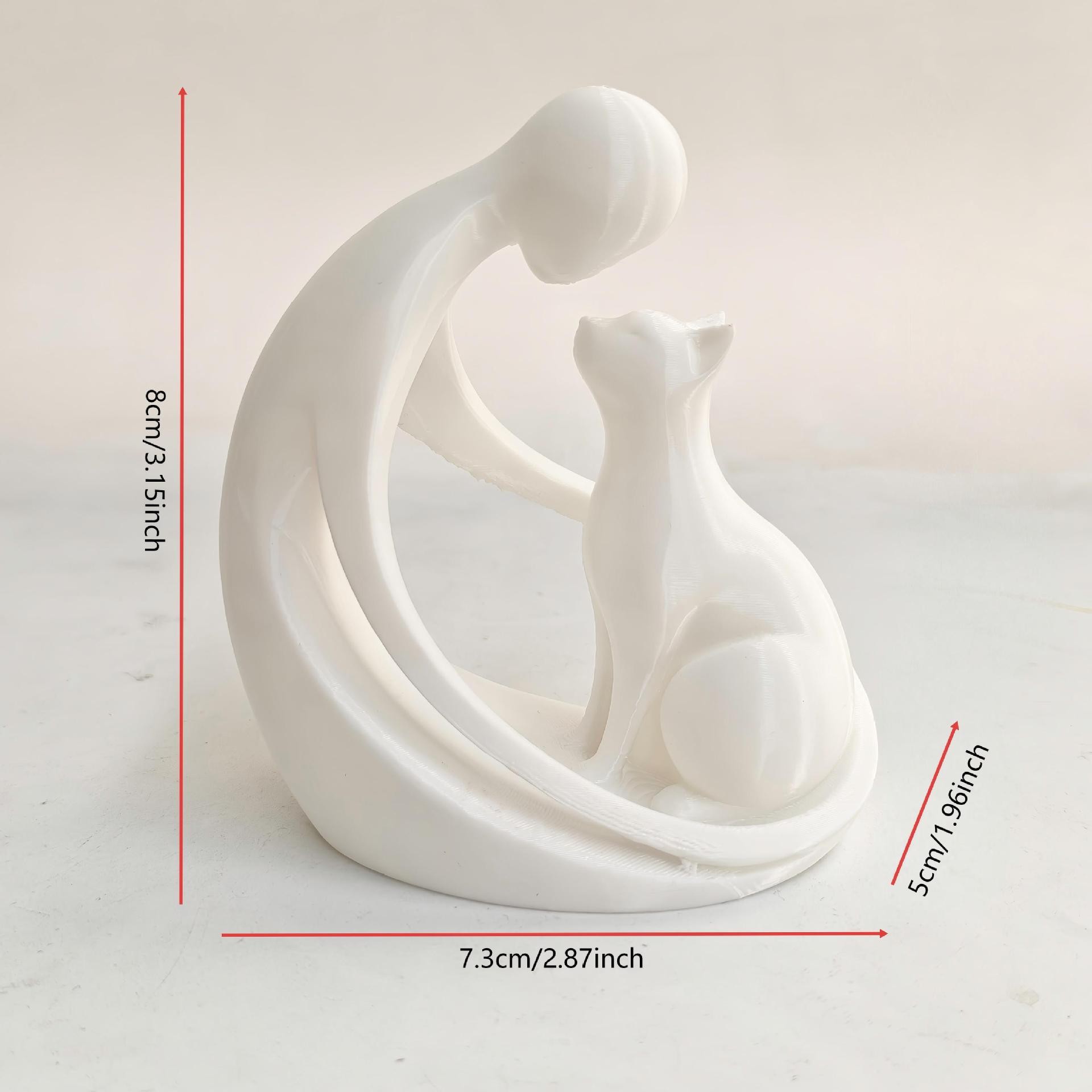 Nuevos productos transfronterizos impresos en 3D esculturas humanas y gatos adornos de escritorio abstractos modernos para los amantes de las mascotas juguetes decorativos