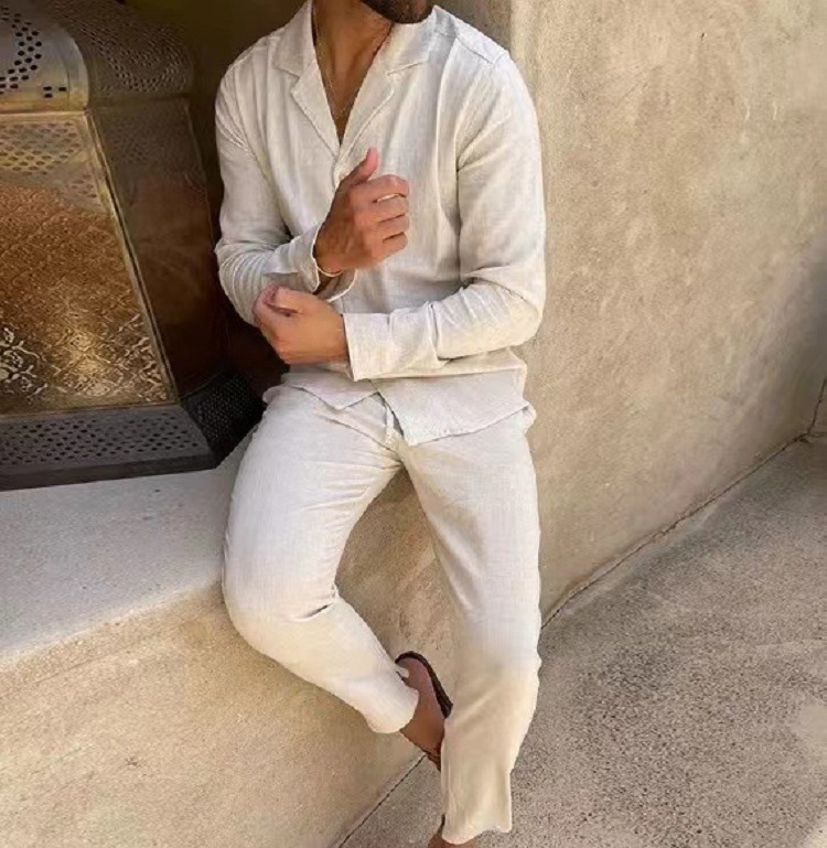Herren Zweiteiler Set Langarmshirt Und Hose Modische Freizeit_voghion.com