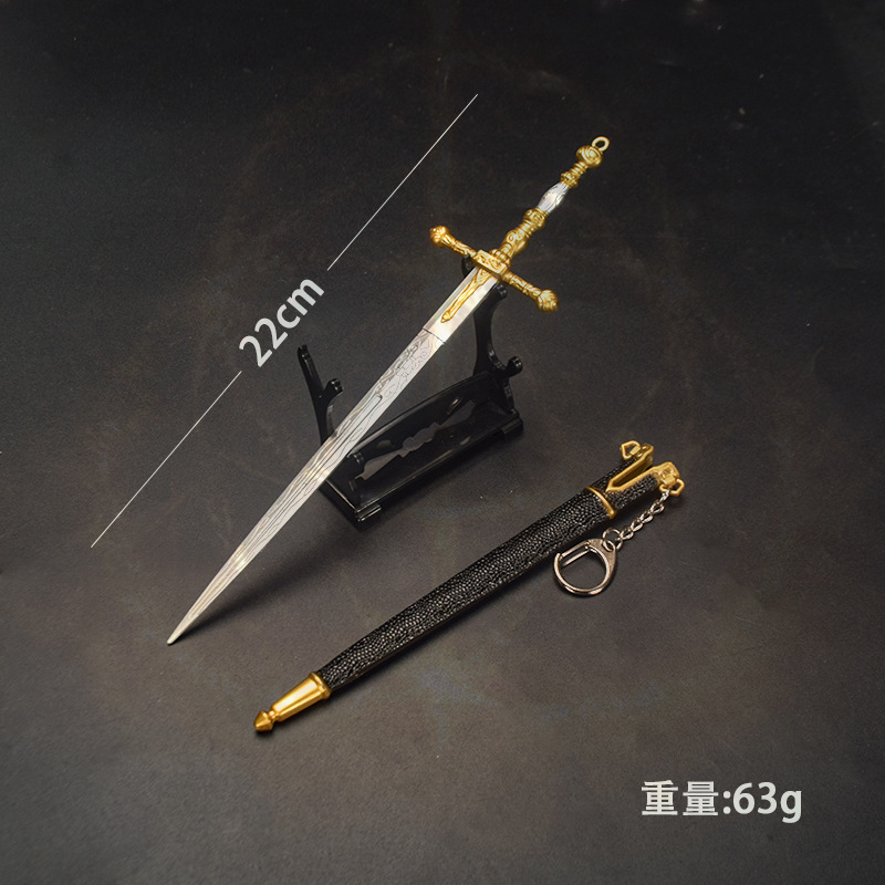 動漫 遊戲周邊武器帶鞘22cm合金模型兵器擺件鑰匙扣