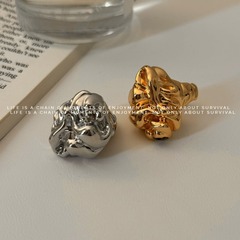 歐美ins風個性誇張幾何不規則肌理感液態金屬戒指 甜酷重工指環戒