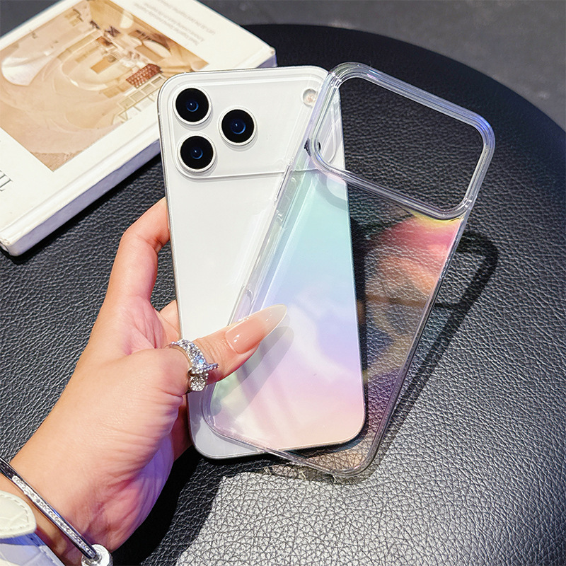 苹果七彩镭射透明手机壳适用于iphone17promax手机壳高颜值手机壳|undefined