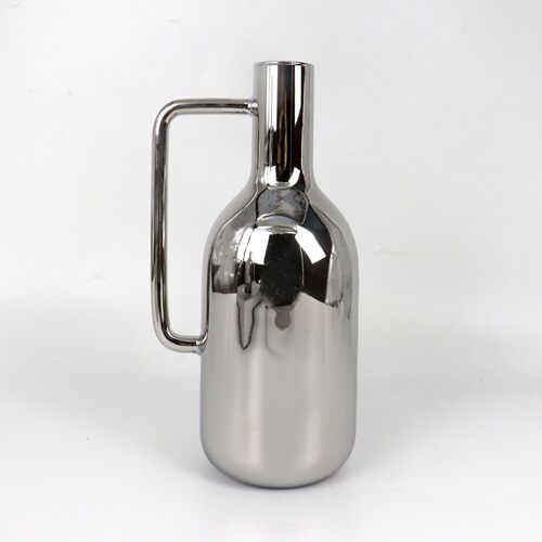 Nordic minimalist style creative handle silver glass jug for hotel gatherings, sample room display decoration jug