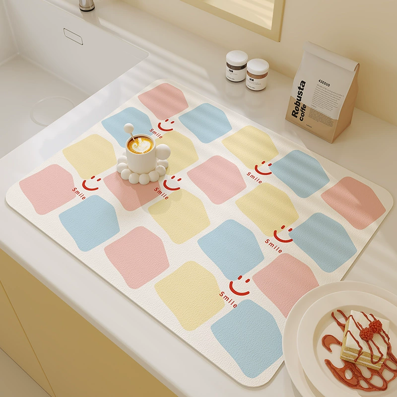 Мультяшный допамин серии диатомовая грязевая прокладка для кухни быстро впитывает воду