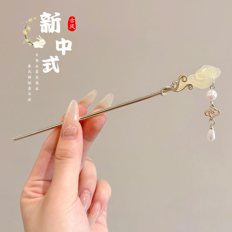 Flores chinas retrógradas flange paso agitando pinzas de cabello de mujer elegante ropa de estilo chino pinzas de cabello de cabello de cabeza trasera pinzas de cabello