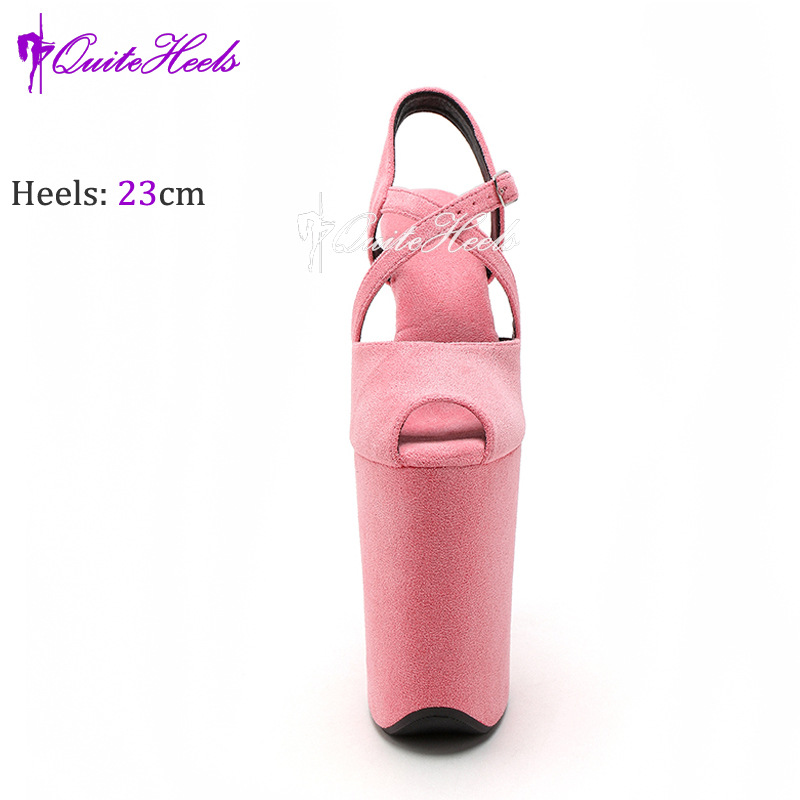 Giày cao gót nữ đế xuồng da lộn gót siêu cao 23cm kiểu miệng cá sàn diễn — rượu vang đỏ, màu hồng, Tím, Không trả lại hoặc trao đổi chi tiết 28