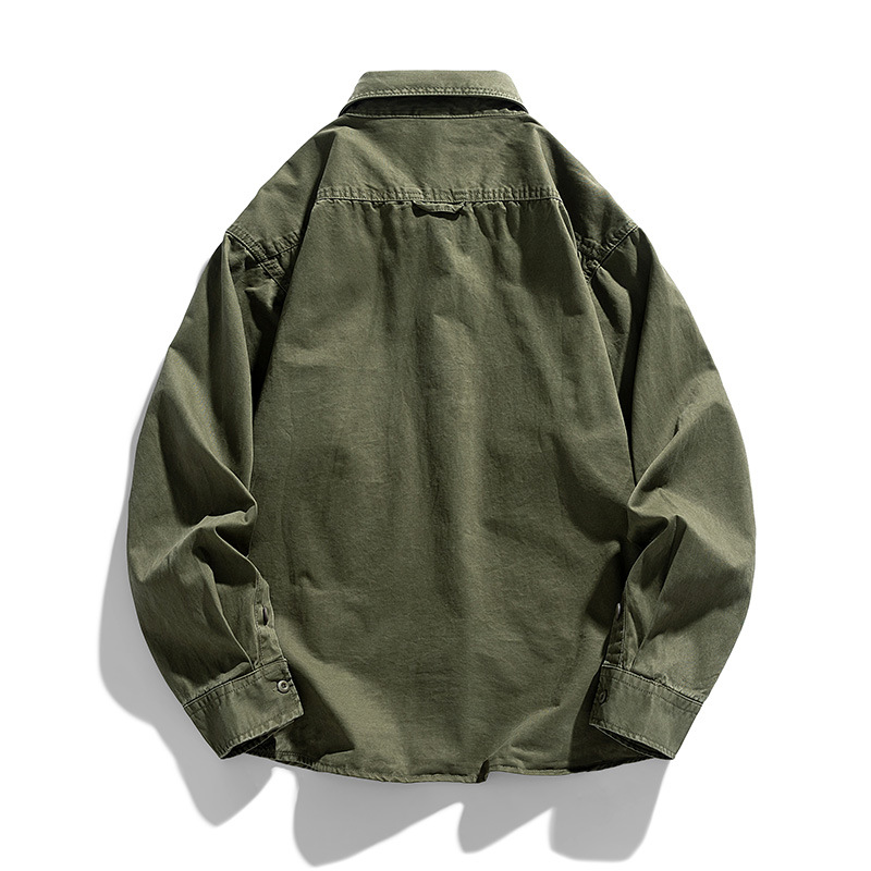 Men's Clothing Work shirt style jacket men's spring and autumn casual shirt fashion loose autumn and winter new cardigan jacket men_voghion.com