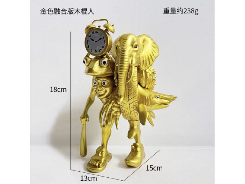 跨境新品外国融合兽山海经手办木棍人香蕉猴鲨鱼轮胎系列模型拼装|undefined