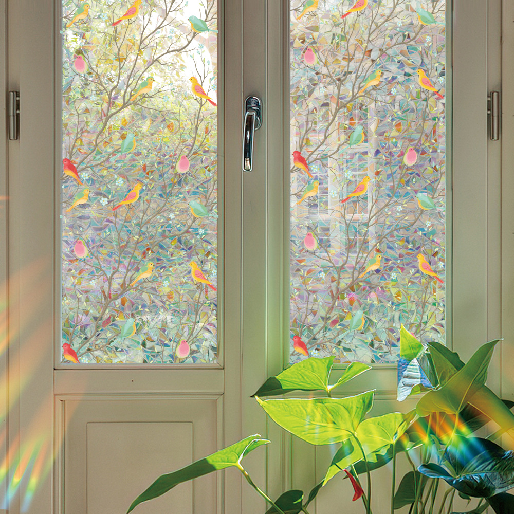 140g Weight Glass paster Home Textiles & Decor Type PVC Material Leaf Pattern Casual, Pastoral Style Casual Pastoral Leaf PVC Glass Paster Wall Art 46