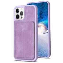 适用于iPhone15手机壳14plus磨砂插卡支架防摔保护套13Pro纯色壳