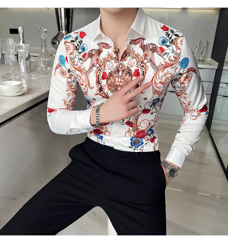 de rua slim fit masculina, camisa estampada