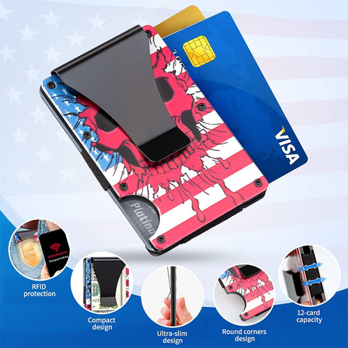 Factory Cross-border Exclusive New Color Gradient Metal RFID Men's Ultra-Thin Aluminum Alloy Card Holder Card Case