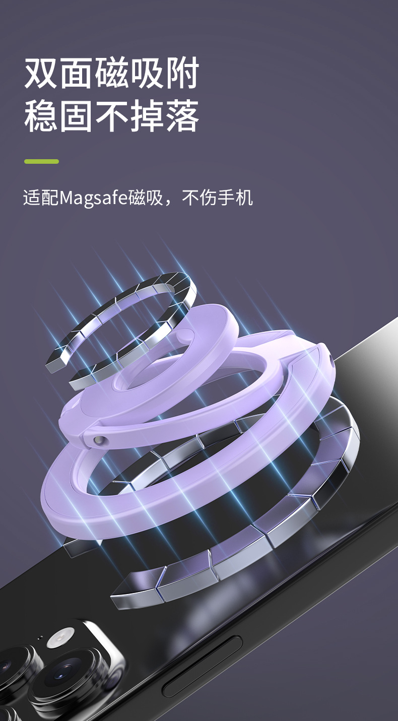 Giá đỡ vòng từ tính gấp gọn MagSafe cho điện thoại Samsung S26 Ultra và iPhone 17 — Magnetic 11th Gen Bản Màu Bạc, Magnetic 11th Gen Bản Màu Xanh Đậm, Magnetic 11th Gen Bản Màu Xanh Lá, Magnetic 11th Gen Bản Màu Vàng Nhạt chi tiết 6