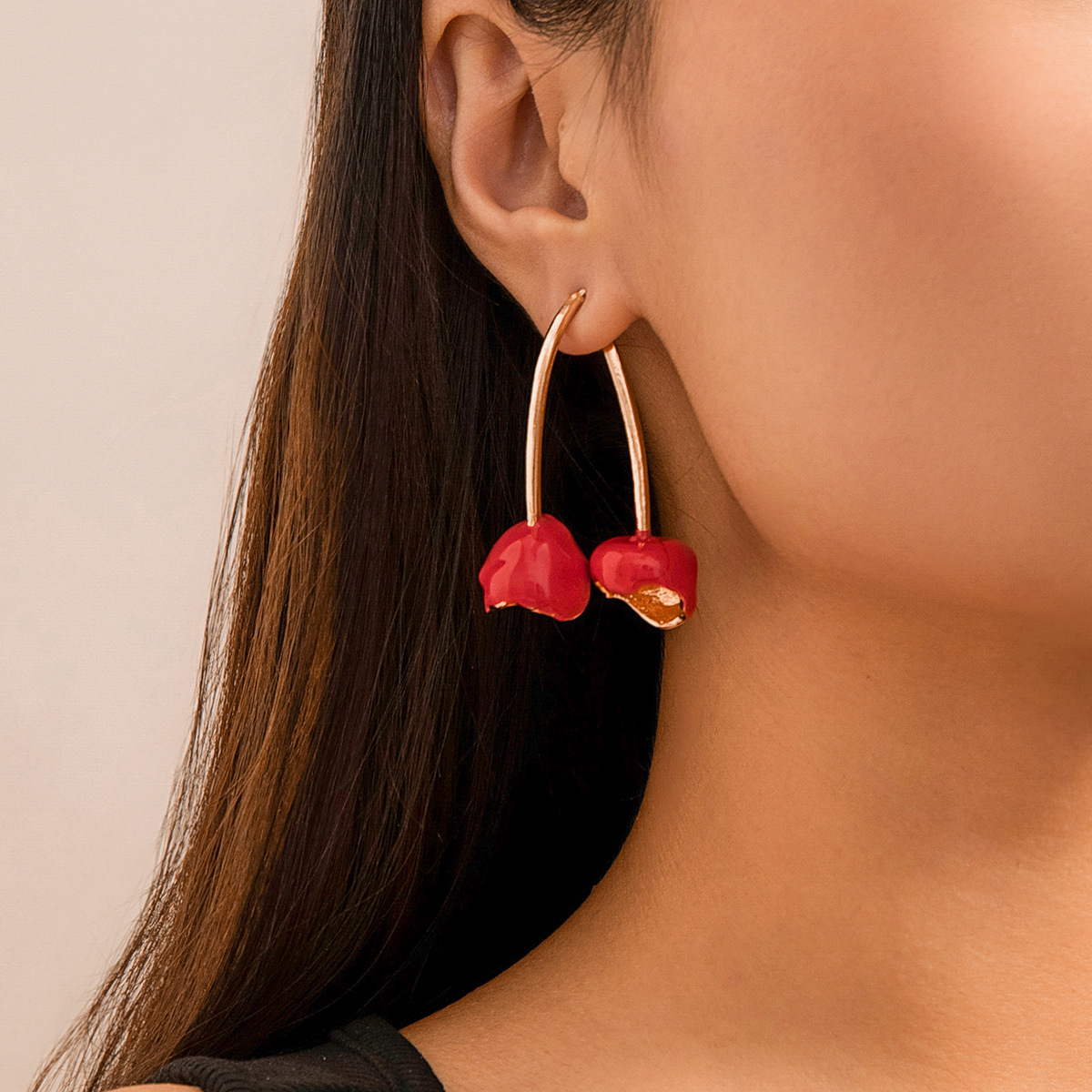 1 Pair Sweet Cherry Plating Alloy Drop Earrings display picture 2