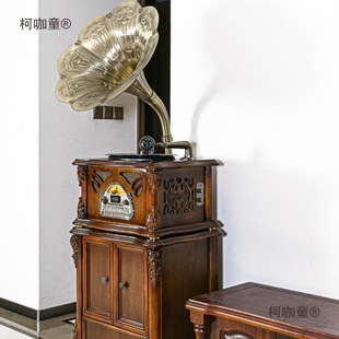 Vintage Phonograph Retro Living Room American European Chinese Style Vinyl Record Player Antique Karaoke Recorder