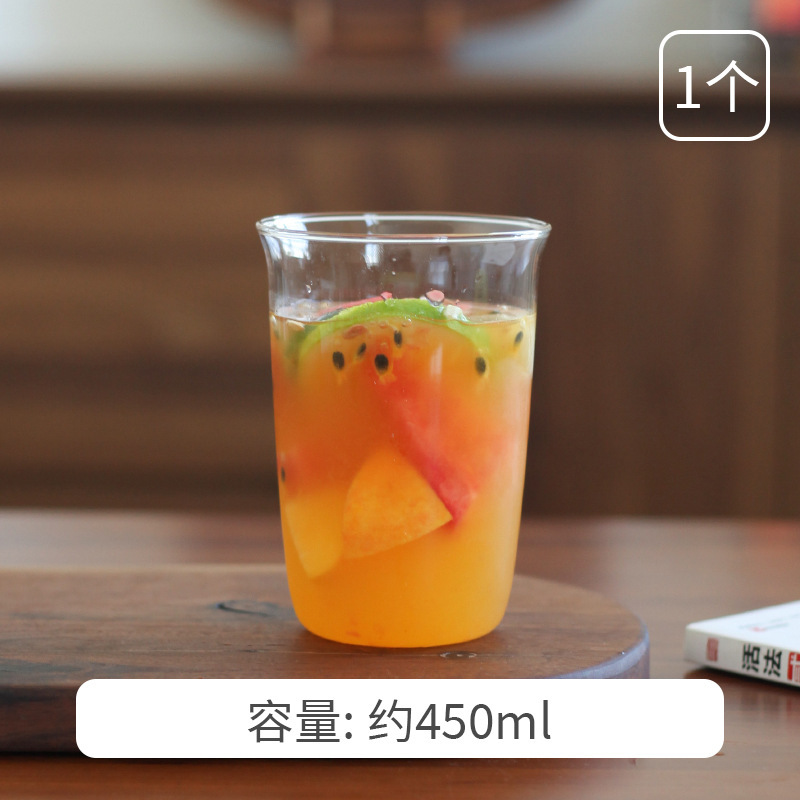 透明玻璃水杯耐冷耐热高硼硅水杯女酒店民宿饮料果汁杯咖啡冷萃杯|undefined