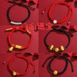 S999纯银福袋红绳手链手工编织红绳金刚结转运珠新款本命年手串
