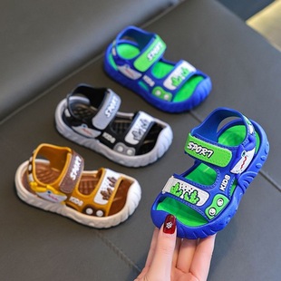 Boys Sandals 2025 New Summer Non-slip Soft Bottom Boys Large Children's Velcro Children's Shoes Baby Beach Sandals