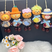 天然种子果壳摇铃配葫芦手工娃娃摇响挂件工艺品果实风铃挂件