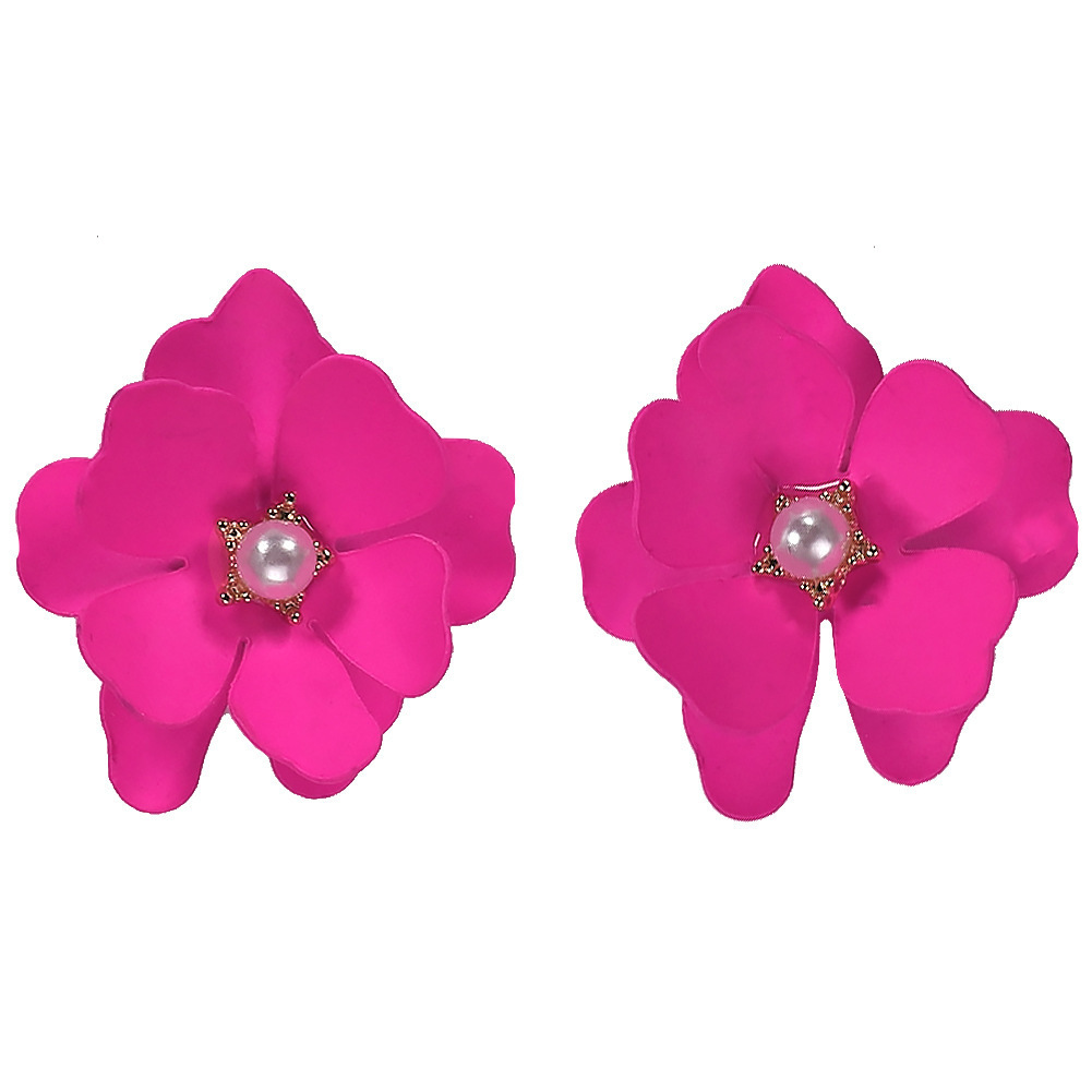 Sweet Flower Alloy Spray Paint Women's Ear Studs display picture 9