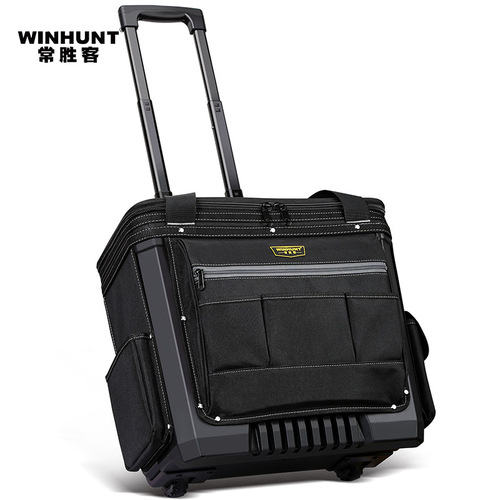 A Versatile Rolling Tool Kit with Pull-along Handle, Durable Canvas, Heavy-duty and Wear-resistant Electrician's Hand-pull Box