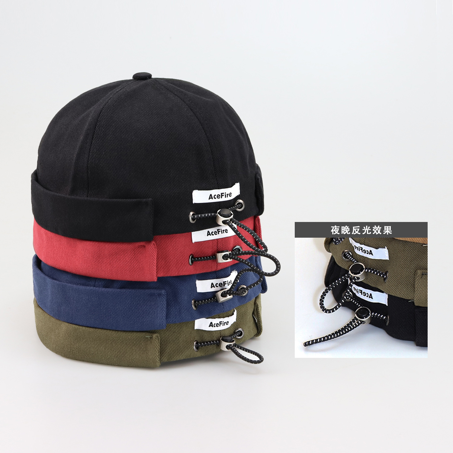 Sombreros de primavera y verano, sombreros de piel de melón yuppie hip-hop con cúpula, cordones reflectantes, ala grande, estilo original, propietarios sin ala